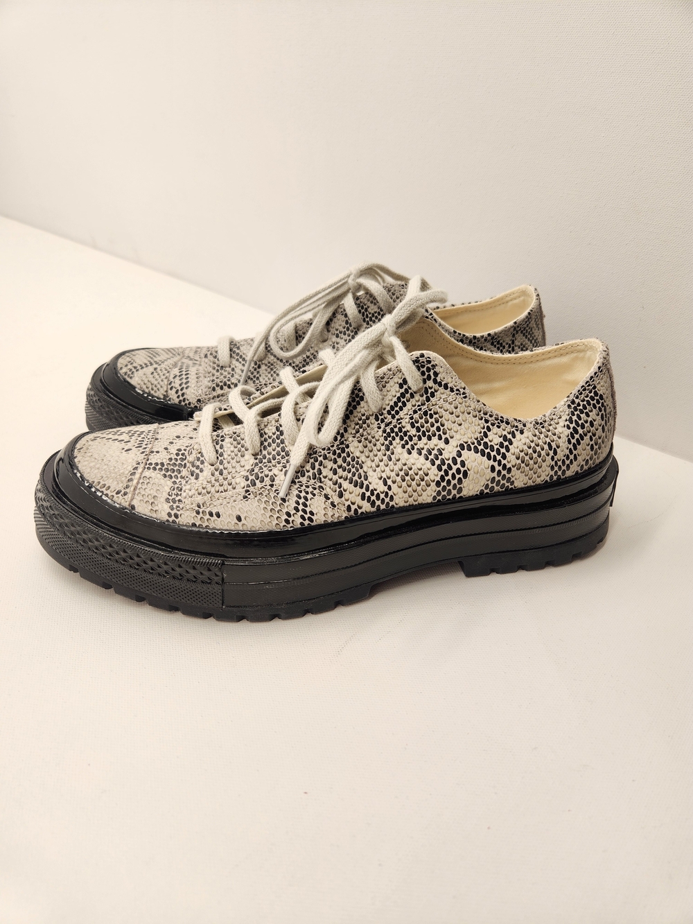 Converse Chuck Taylor All Star Lugged Ox Snake Print Leather Platform Sneakers 8